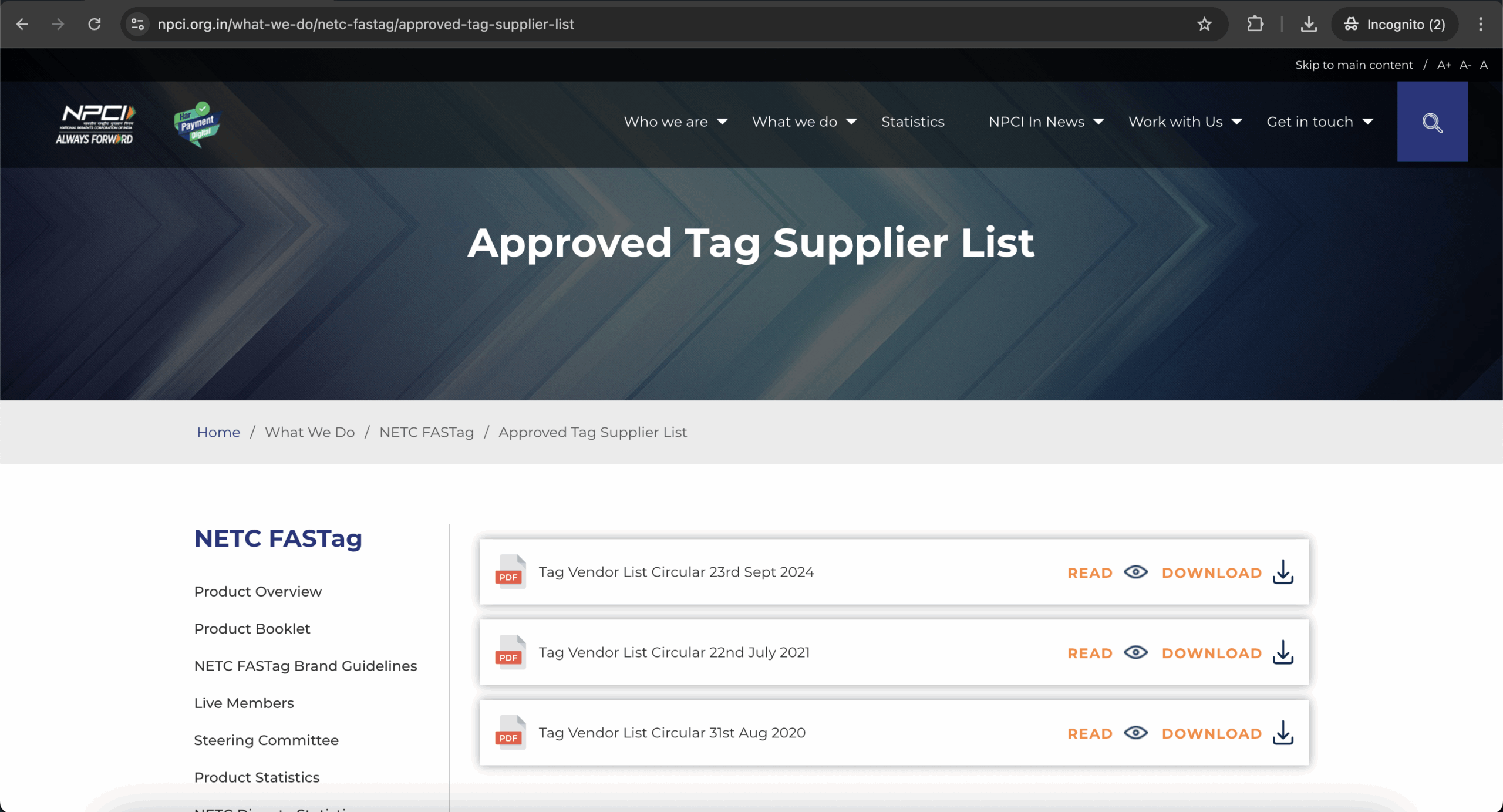 Updated Empaneled list of NETC Tag Suppliers/Manufacturers 2025 ...